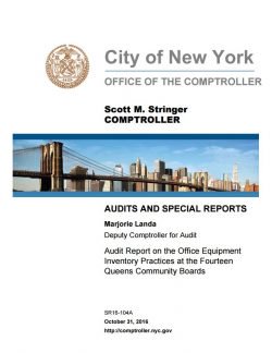Audit Report on the Office Equipment Inventory Practices at the Fourteen Queens Community Boards