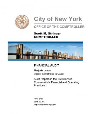 Audit Report on the Civil Service Commission’s Financial and Operating Practices