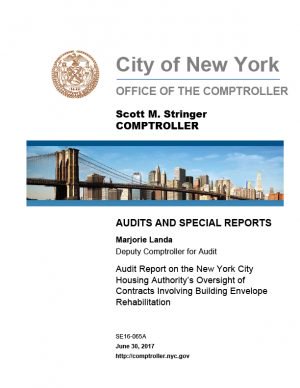 Audit Report on the New York City Housing Authority’s Oversight of Contracts Involving Building Envelope Rehabilitation