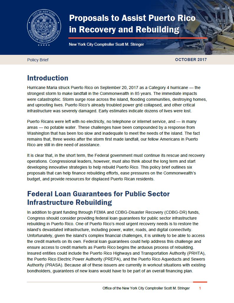 Puerto Rico Projet Proposals to Assist Puerto Rico in Recovery and Rebuilding - Office of ...