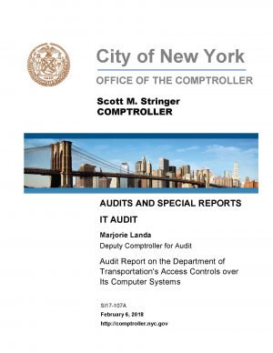 Audit Report on the Department of Transportation’s Access Controls over Its Computer Systems