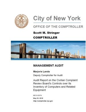 Audit Report on the Civilian Complaint Review Board’s Controls over Its Inventory of Computers and Related Equipment