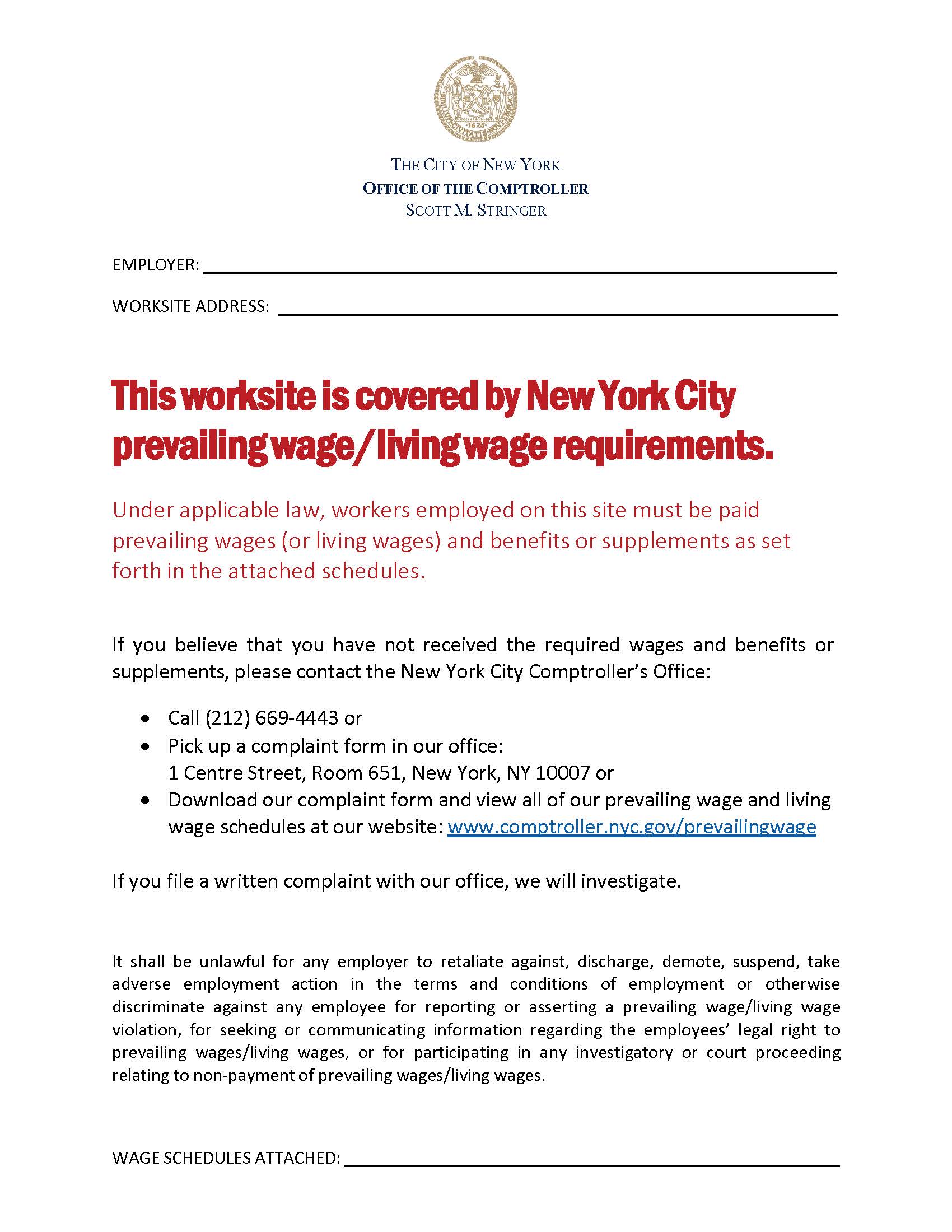 Employers Responsibilities Office Of The New York City Comptroller Scott M Stringer