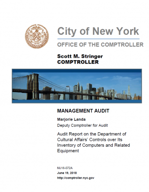 Audit Report on the Department of Cultural Affairs’ Controls over Its Inventory of Computers and Related Equipment