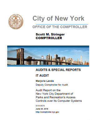Audit Report on the New York City Department of Parks and Recreation’s Access Controls over Its Computer Systems