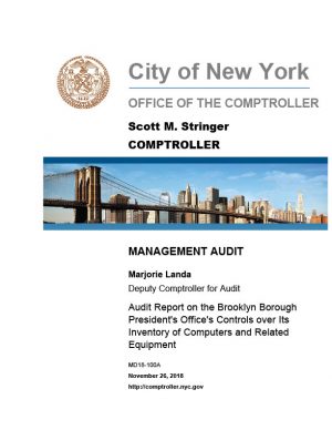 Audit Report on the Brooklyn Borough President’s Office’s Controls over Its Inventory of Computers and Related Equipment