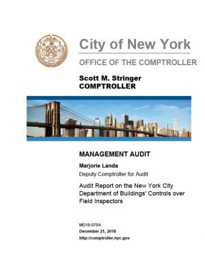 Audit Report on the New York City Department of Buildings’ Controls over Field Inspectors