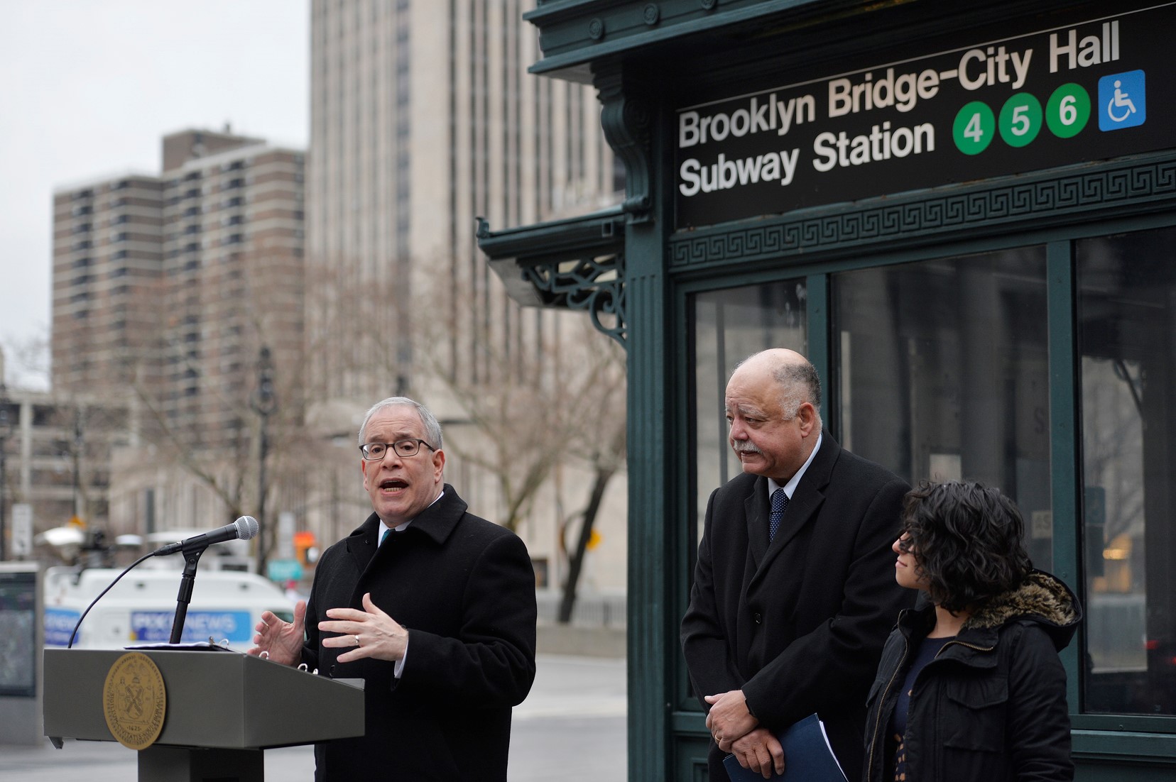 NYC Comptroller Scott M. Stringer joined by the Community Service Society and Riders Alliance.