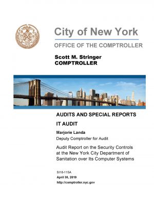 Audit Report on the Security Controls at the New York City Department of Sanitation over Its Computer Systems