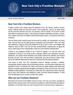 bovenste Reciteren Woestijn New York City's Frontline Workers : Office of the New York City Comptroller  Brad Lander