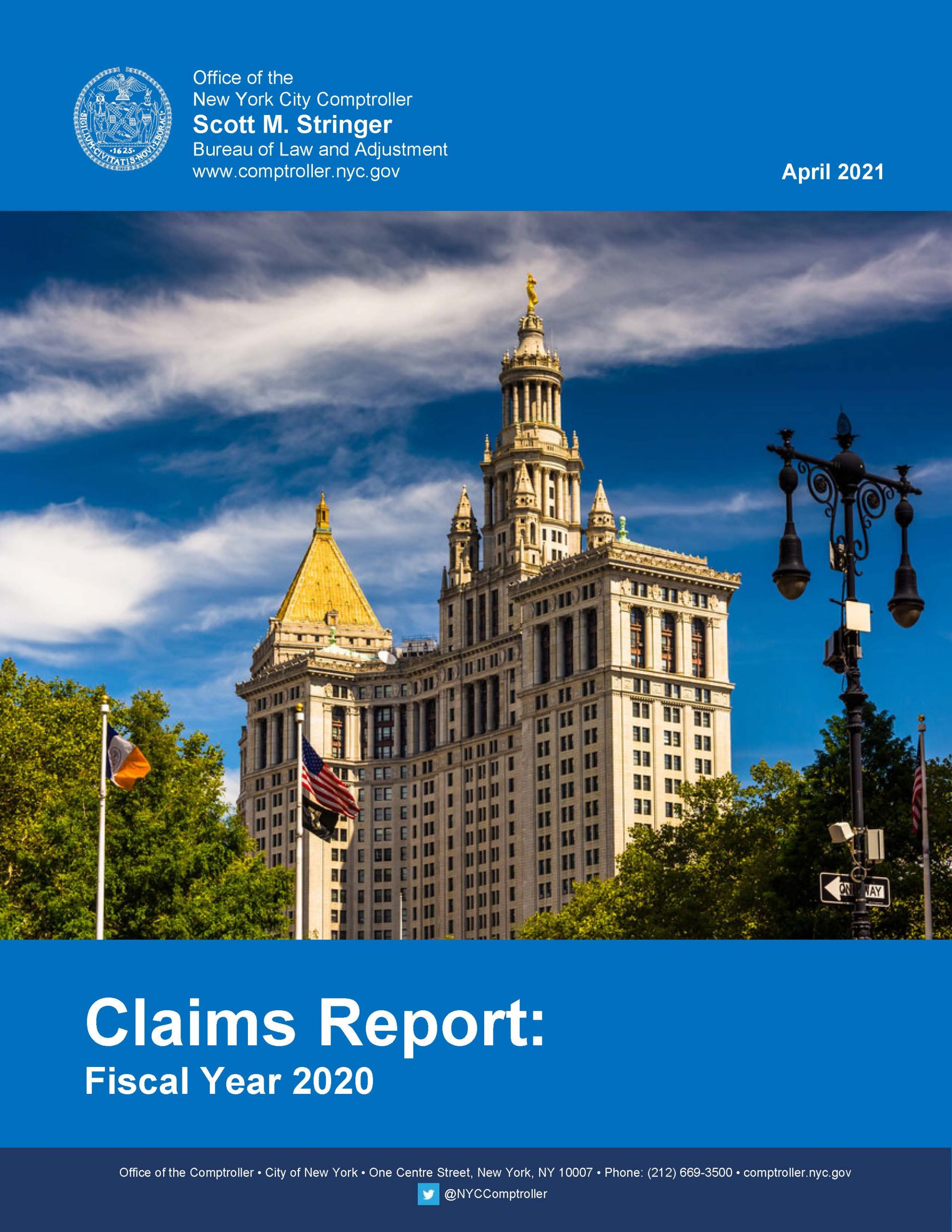 Annual Claims Report Office Of The New York City Comptroller Scott M Stringer