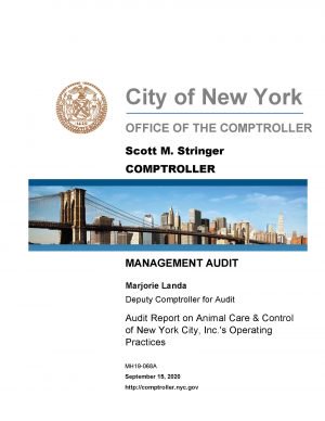Audit on Animal Care & Control of New York City, Inc.’s Operating Practices