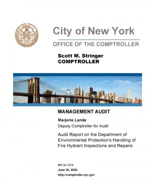 Audit Report On The Department Of Environmental Protection’s Handling Of Fire Hydrant Inspections And Repairs