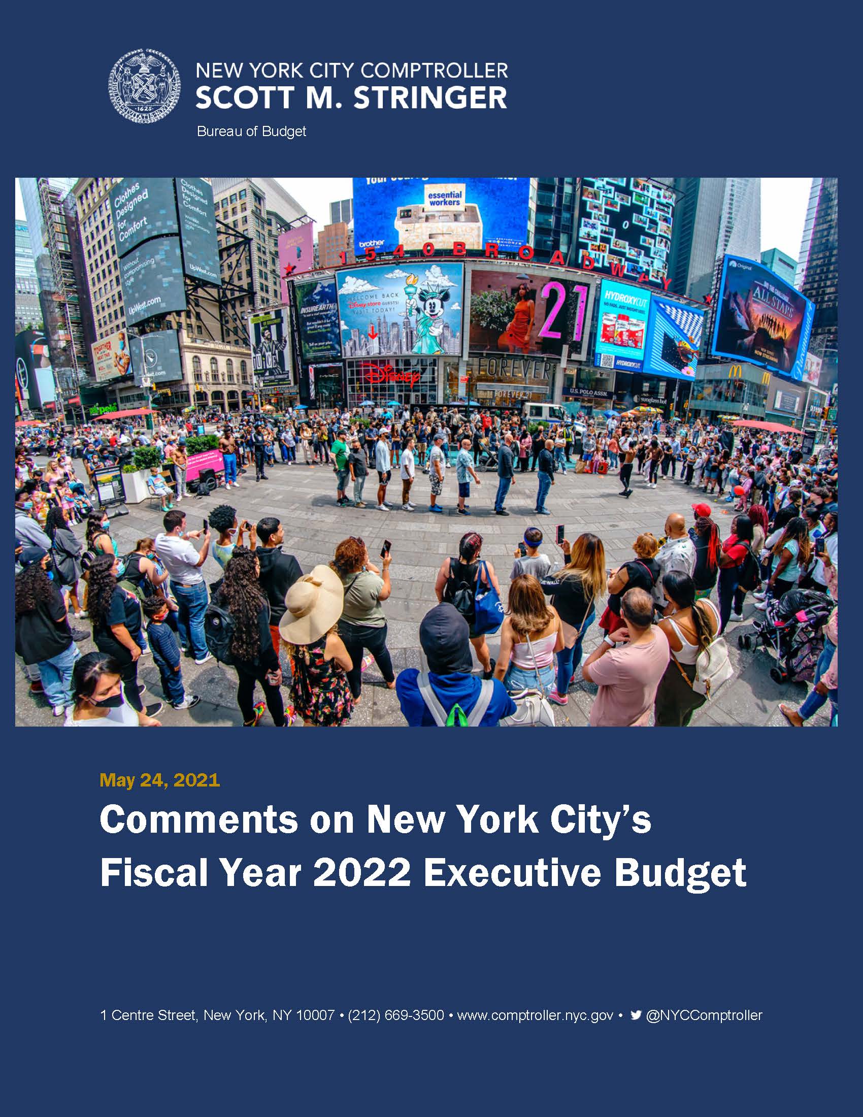 Comments on New York City's Fiscal Year 2022 Executive Budget
