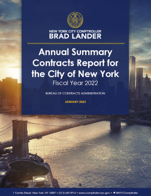 Annual Summary Contracts Report for the City of New York : Office of the  New York City Comptroller Brad Lander