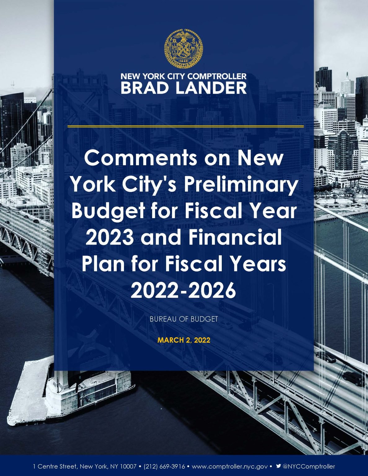 Comments on New York City’s Preliminary Budget for Fiscal Year 2023 and