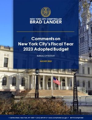 Comments on New York City’s Fiscal Year 2023 Adopted Budget
