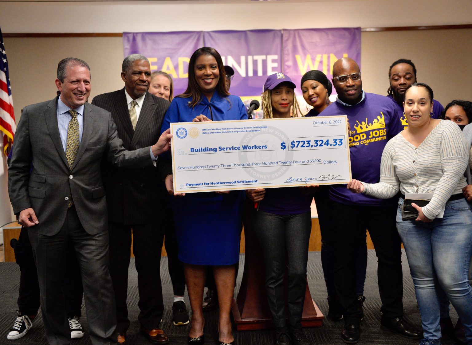 Comptroller Lander, Attorney General James, and 32BJ Recover 3 Million