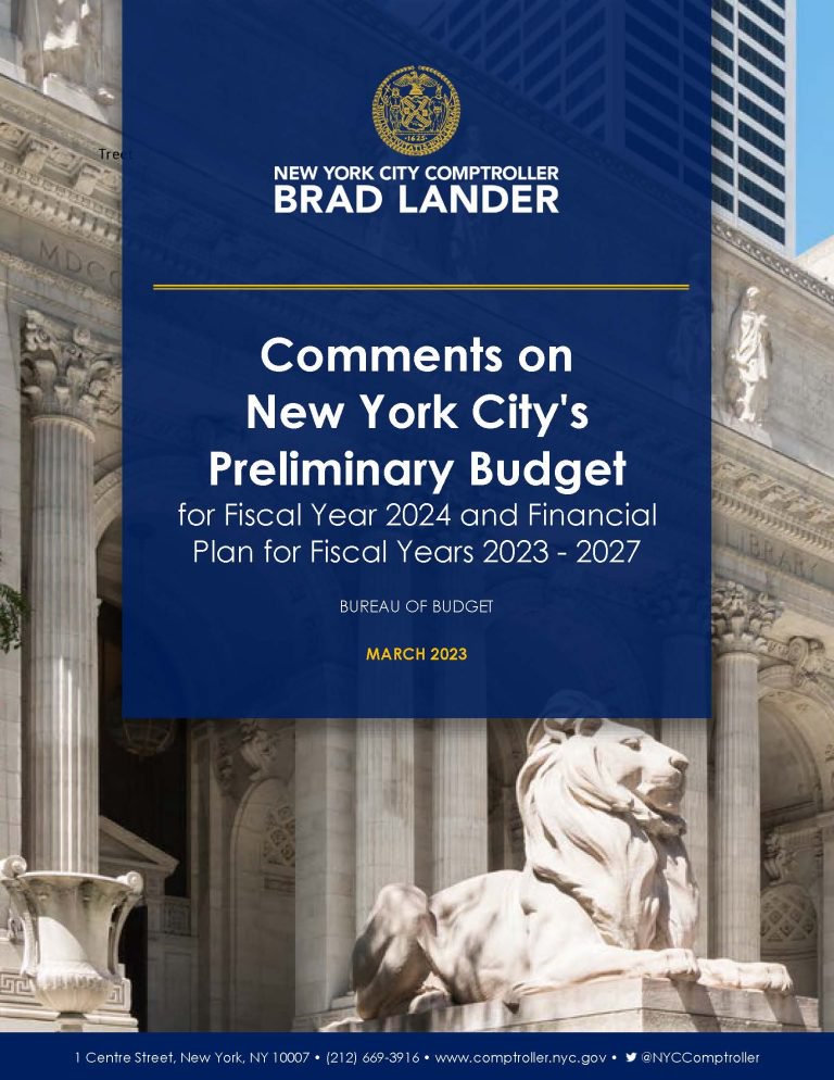 Comments on New York City’s Preliminary Budget for Fiscal Year 2024 and