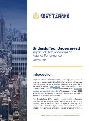 Understaffed, Underserved : Office of the New York City Comptroller Brad  Lander