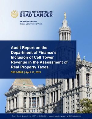 Audit Report on the Department of Finance’s Inclusion of Cell Tower  Revenue in the Assessment of Real Property Taxes