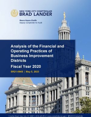 Analysis of the Financial and Operating Practices of Business Improvement Districts, Fiscal Year 2020