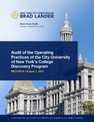 Audit of the Operating Practices of the City University of New York’s College Discovery Program
