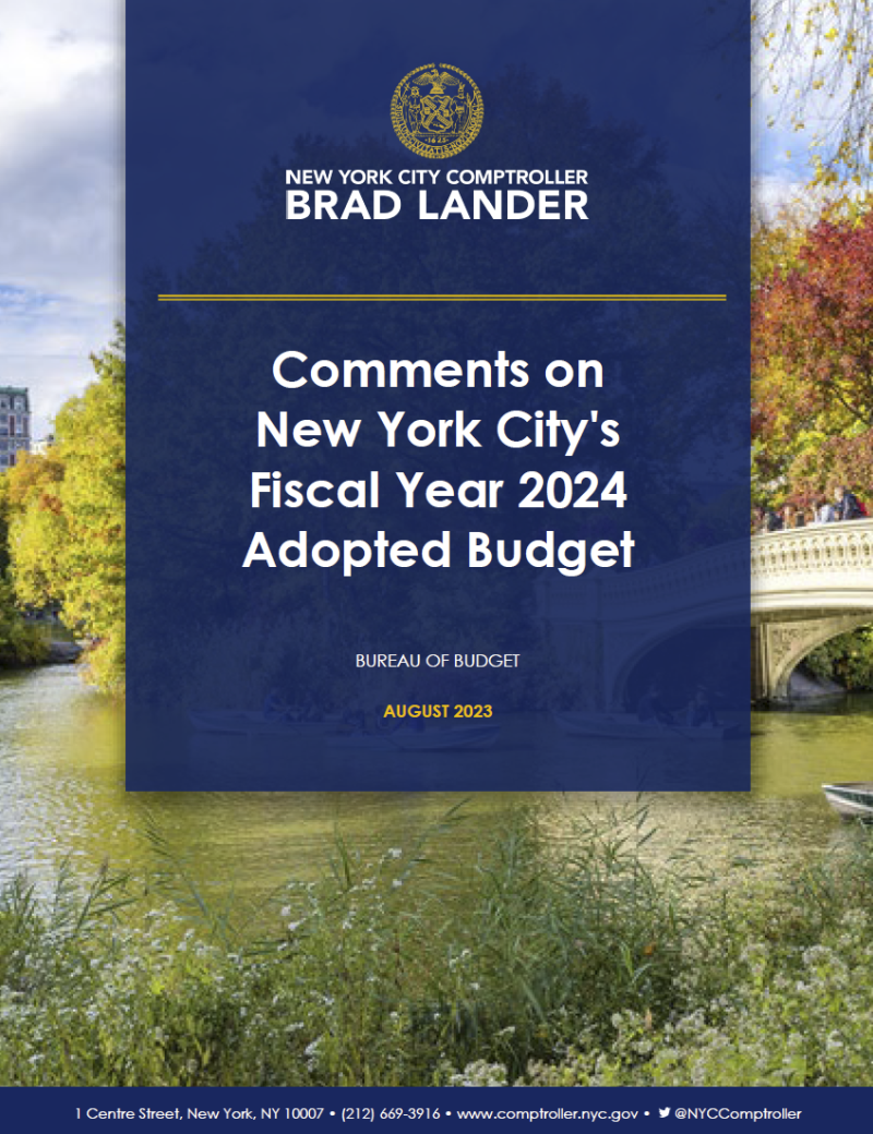 Comments on New York City’s Fiscal Year 2024 Adopted Budget Office of
