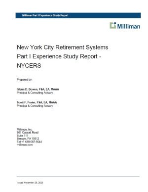 New York City Retirement Systems Part I Experience Study Report –  NYCERS