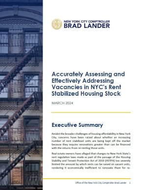 Accurately Assessing and Effectively Addressing Vacancies in NYC’s Rent Stabilized Housing Stock
