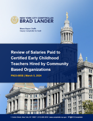 Review of Salaries Paid to Certified Early Childhood Teachers Hired by Community Based Organizations