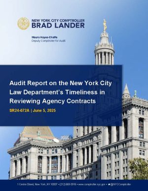 Audit Report on the New York City Law Department’s Timeliness in Reviewing Agency Contracts