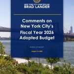 Comments on New York City’s Fiscal Year 2026 Adopted Budget