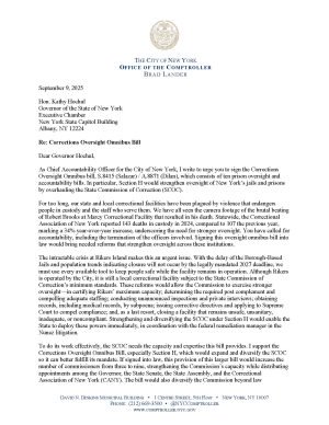 Letter to Governor Hochul Re: Corrections Oversight Omnibus Bill