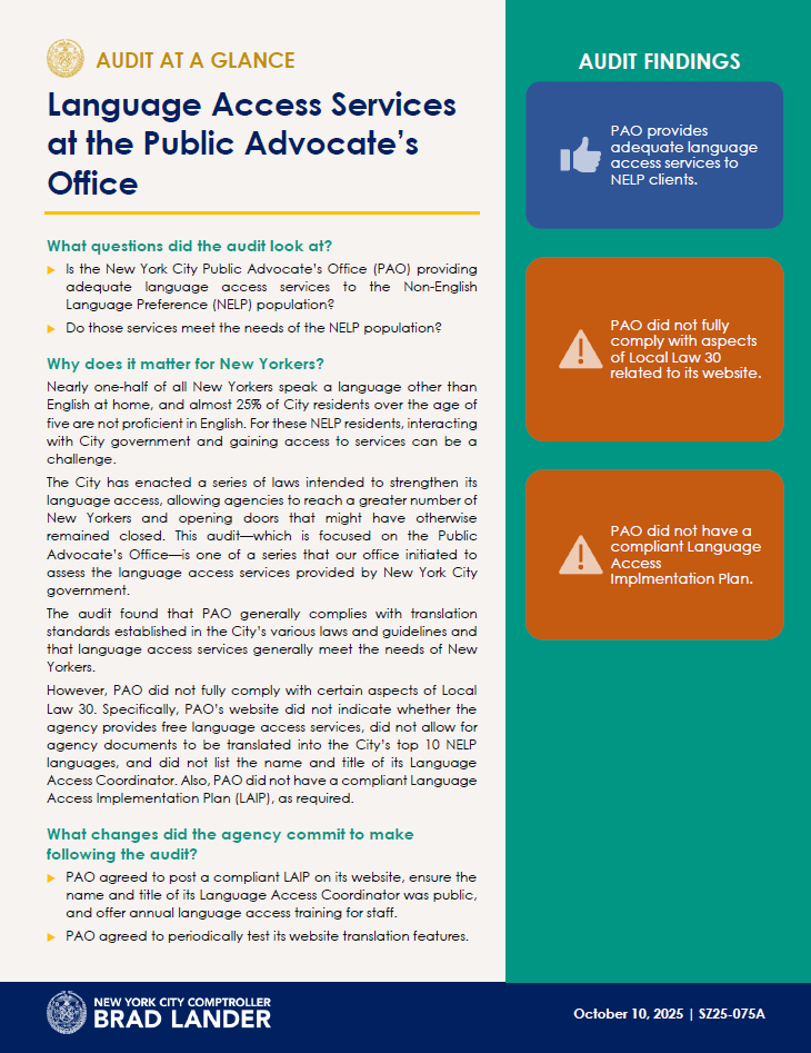 Audit at a Glance