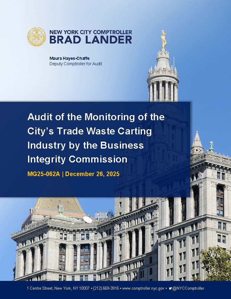 Audit of the Monitoring of the City's Trade Waste Carting Industry