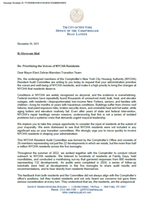 Letter Re: Prioritizing the Voices of NYCHA Residents