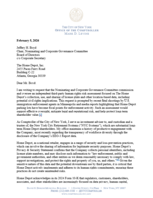 Letter to Home Depot Requesting Third-Party Human Rights Risk Assessment
