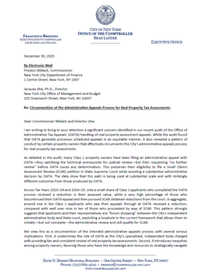 Re: Circumvention of the Administrative Appeals Process for Real Property Tax Assessments