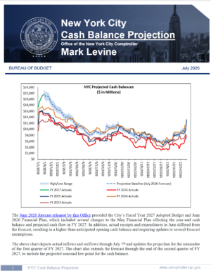 New York City Cash Balance Projection Interim Update to June 2026 Forecast