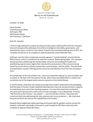 Letter to Anthropic Re: Planned Initial Public Offering