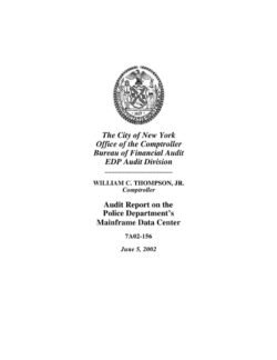 Audit Report on the New York City Police Department’s Mainframe Data Center