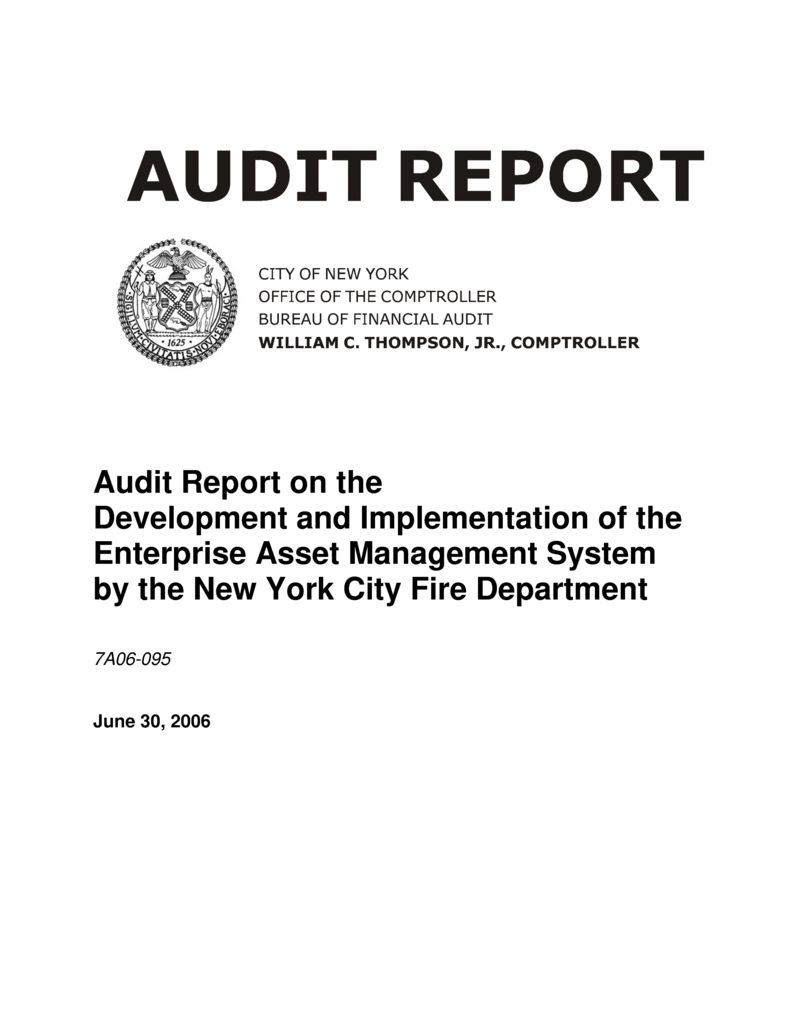 Audit Report on the Development and Implementation of the Enterprise ...