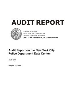 Audit Report on the New York City Police Department Data Center