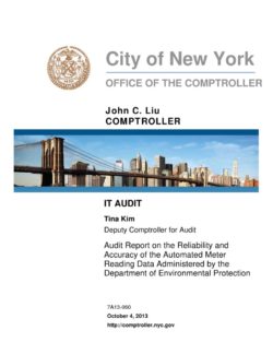 Audit Report on the Reliability and Accuracy of the Automated Meter Reading Data Administered by the Department of Environmental Protection