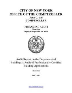 Audit Report on the Department of Buildings’s Audit of Professionally Certified Building Applications