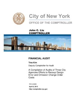 A Compilation of Audits of Three City Agencies Efforts to Recoup Change Order Costs