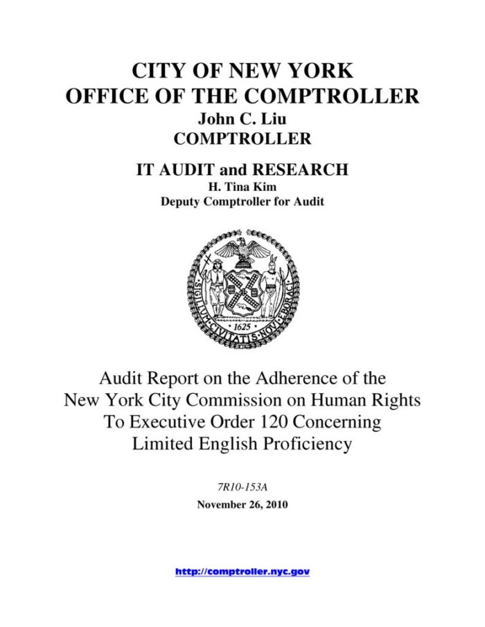 Audit Report On The Adherence Of New York City Commission On Human