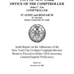 Audit Report On The Adherence Of New York City Civilian Complaint Review Board To Executive Order 120 Concerning Limited English Proficiency thumbnail of 7R10_154A