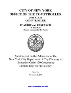 Audit Report On The Adherence Of New York City Department Of City Planning To Executive Order 120 Concerning Limited English Proficiency
